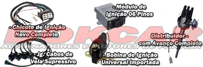 Kit Ignição Opala 6cc, Ditribuidor+Bobina+Modulo+Cabo de Vela