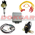 Kit Ignição Eletronica JEEP WILLYS 6CC + Jg de Cabos Silicone 8mm