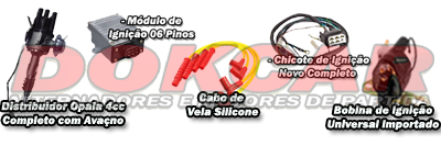 Kit de Ignição Opala 4cc + Jg de Cabos de Silicone 8mm