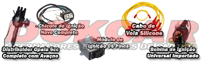 Kit Ignição Opala 6cc + Jogo de Cabos de Silicone 8mm