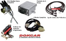 Kit Ignição Eletronica Jeep 6cc + Jg de Cabos de Vela Supressivo