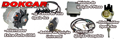 Alternador Opala  + Kit Igni��o Eletr�nica 4cc + Cabos de Vela