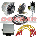Kit Alternador Opala 6cc + Ignição Eletrônica + Cabos de Silicone 8mm