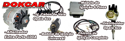 Alternador Opala + Kit Igni��o 6cc + Cabos de Vela