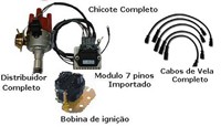 Igniçao Eletronica Fusca,Kombi Sensor Hall - Kit Completo - Cabos de Velas